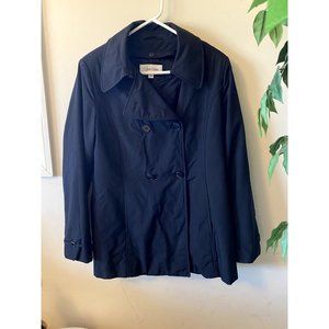 Calvin Klein Wool Double Breasted Short Trench Jacket Size : 10